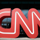 The CNN logo in front of their Atlanta, Georgia headquarters.